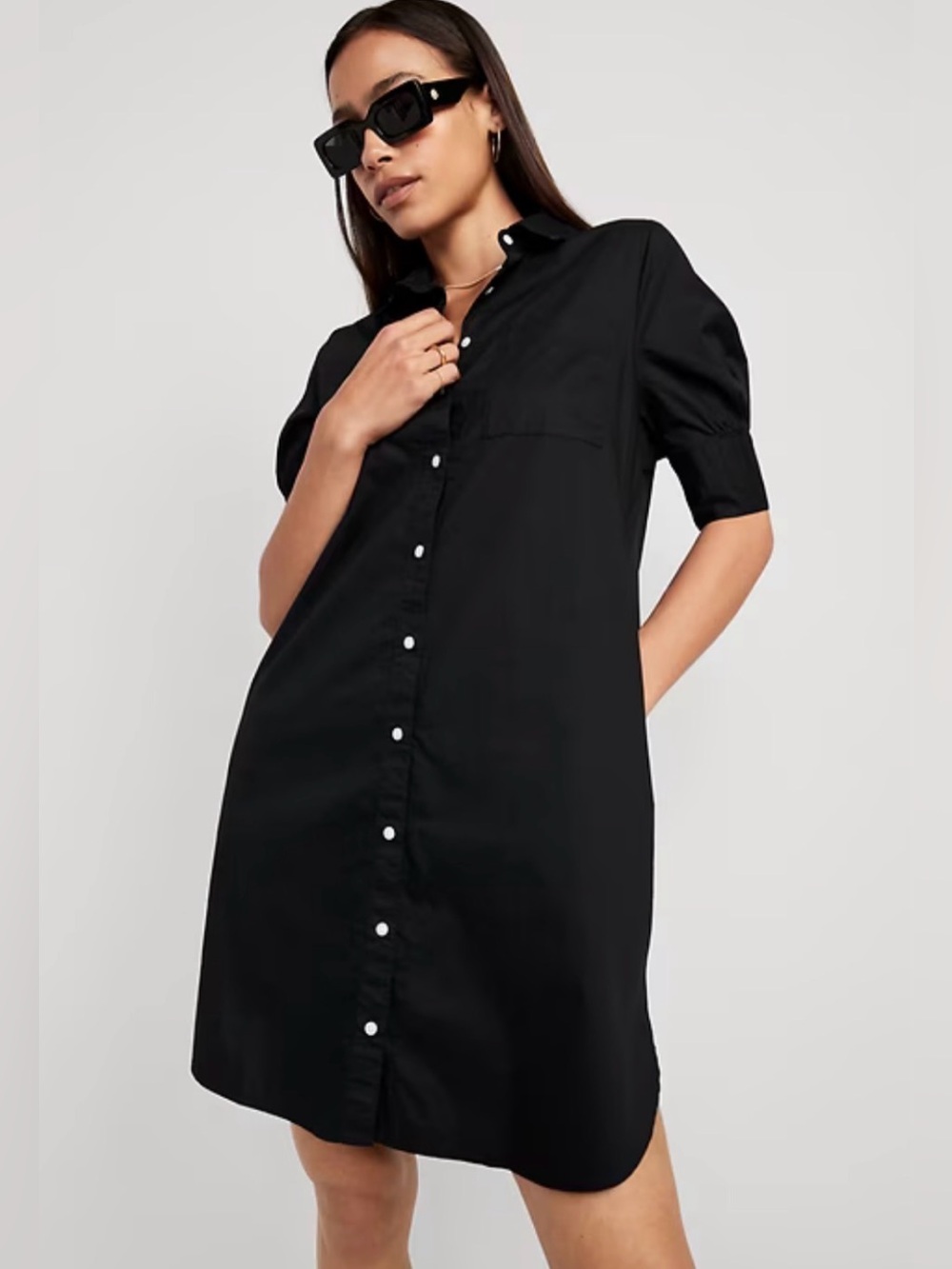 NWT Old Navy Cotton Shirt Dress Minimalist Quiet Luxury Small